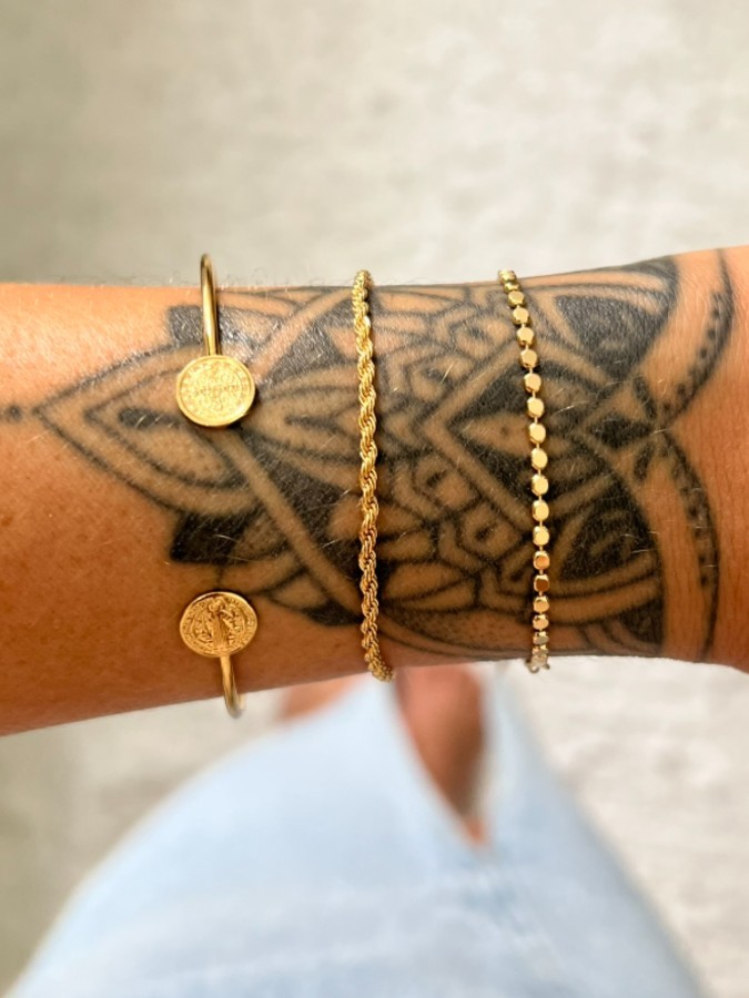 Pulseira Cordão Baiano Dourado