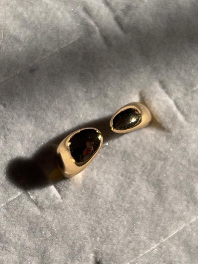 Anel 2 gotas Minimalista Liso Dourado