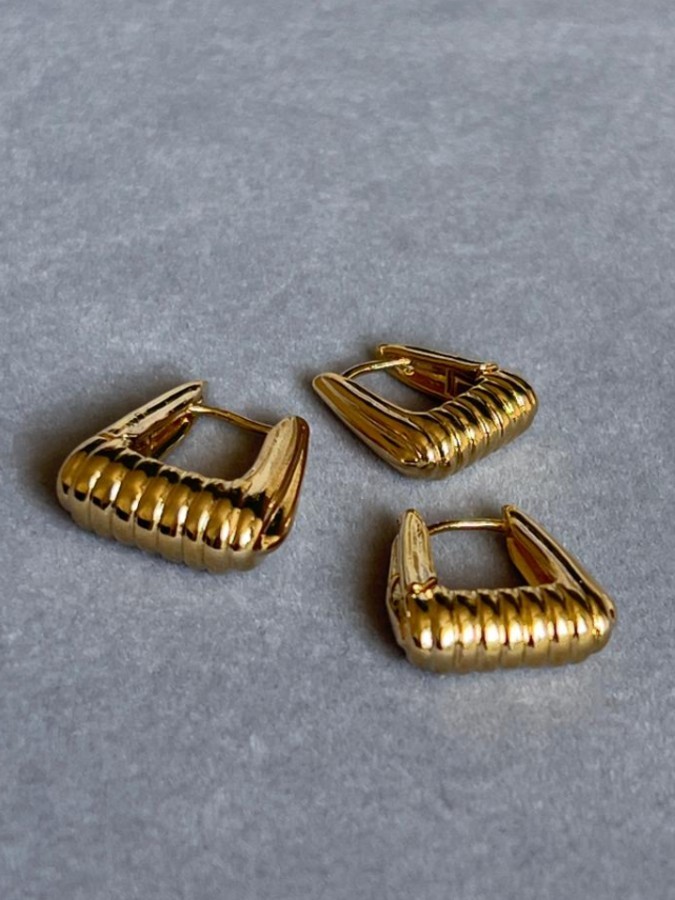 Brinco Trio Argola Quadrada