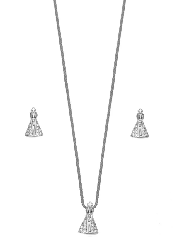 Conjunto Nossa Senhora Cristal Cravejado