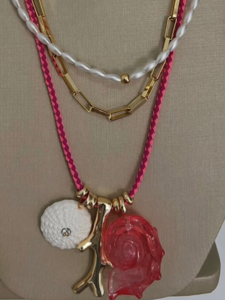 Colar Cordinha Rosa Mar